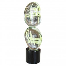 Abstract stacked Murano glass sculpture